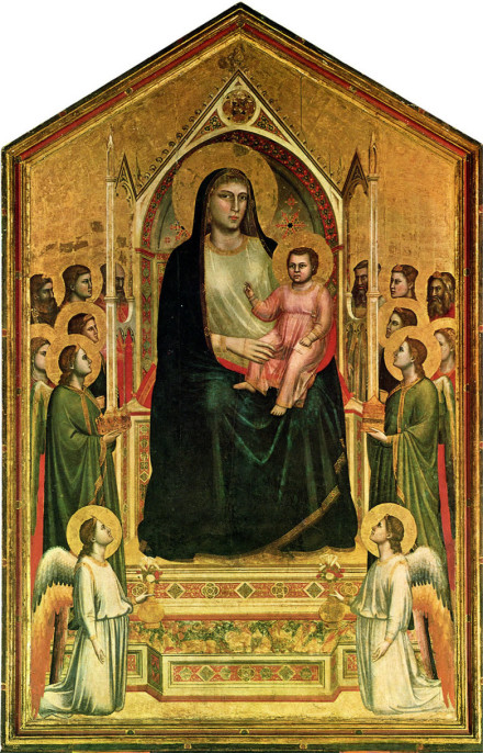 Giotto's Maestà in the Uffizi Gallery, Florence, Italy